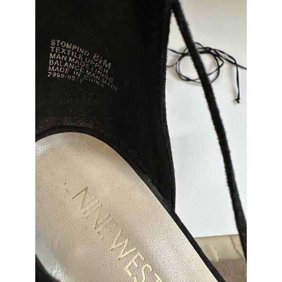 Nine West Stompino Black Lace Up Ballet Flats Wrap Around Size 8.5M - Picture 7 of 7